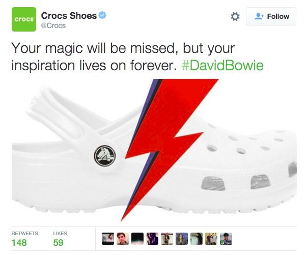 David Bowie crocs