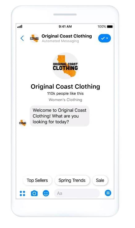 Facebook Messenger marketing example