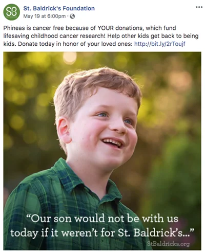 example of a facebook ad for non-profit