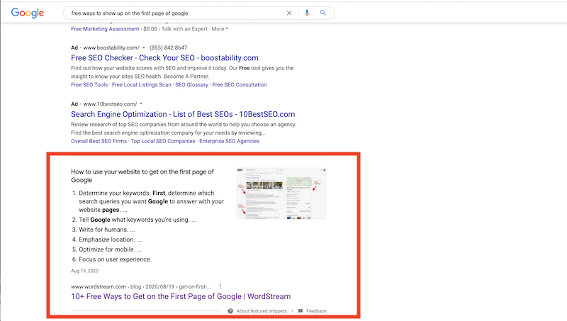 stand out on google featured snippet