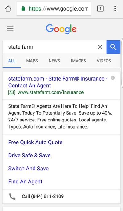 state farm mobile brand searches