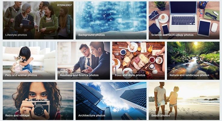 stock photo image options