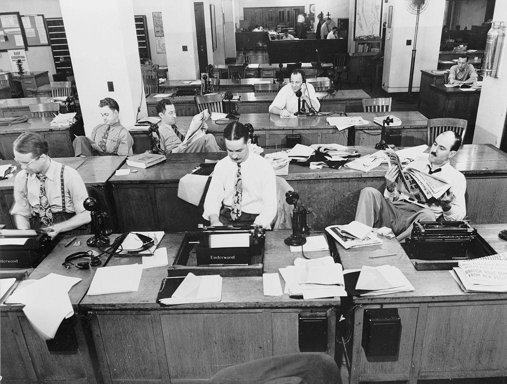 Storytelling in content marketing New York Times newsroom 1942
