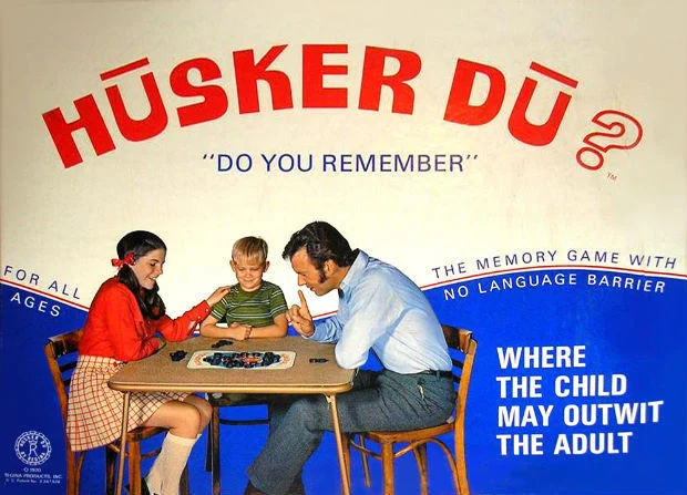 Subliminal advertising Husker Du board game cover art