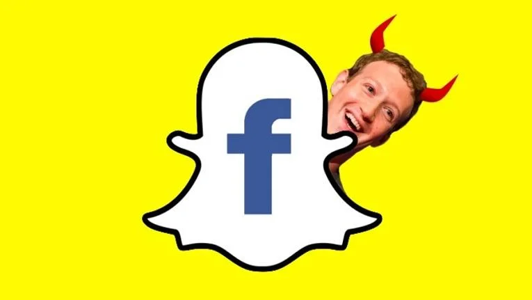 Snapchat logo with Mark Zuckerberg