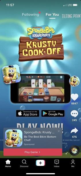 TikTok ad example in consideration stage