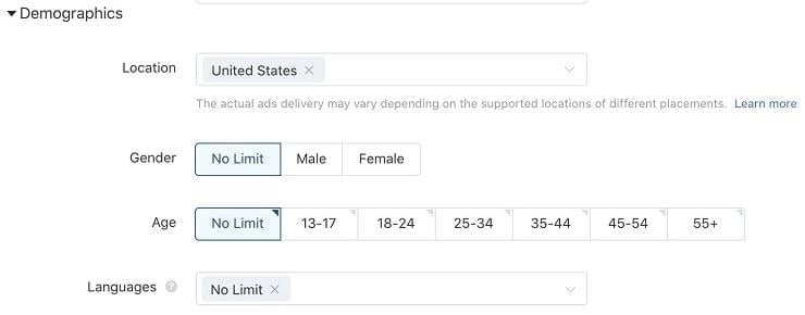 TikTok targeting options