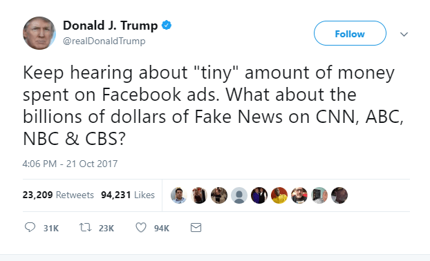 facebook ad targeting fake news