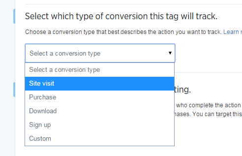 Twitter ads site visit tag