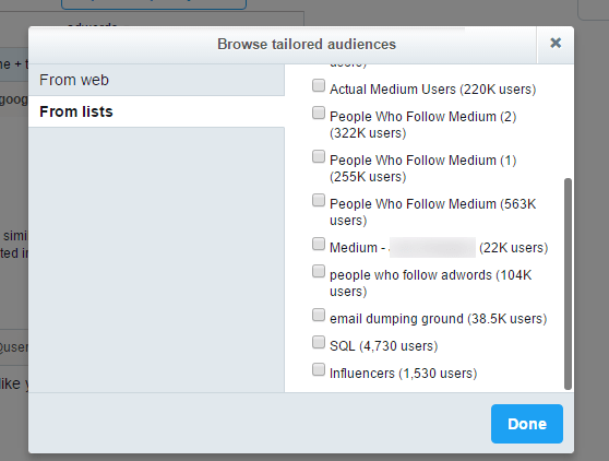 twitter ads tailored audiences
