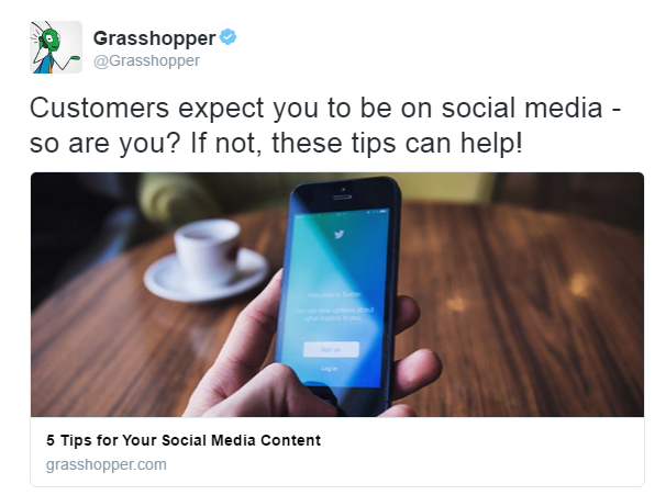 Twitter campaign ad example Grasshopper