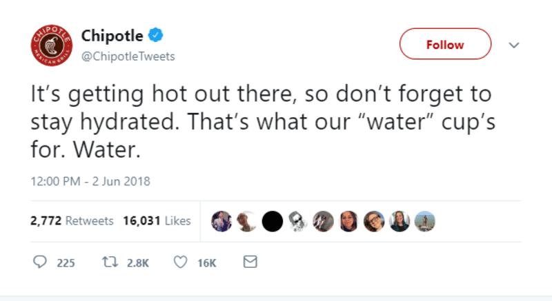 chipotle water cups twitter brands