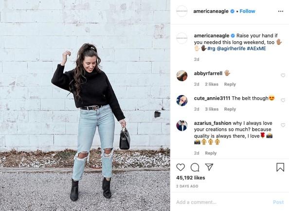 UGC on Instagram example from American Eagle