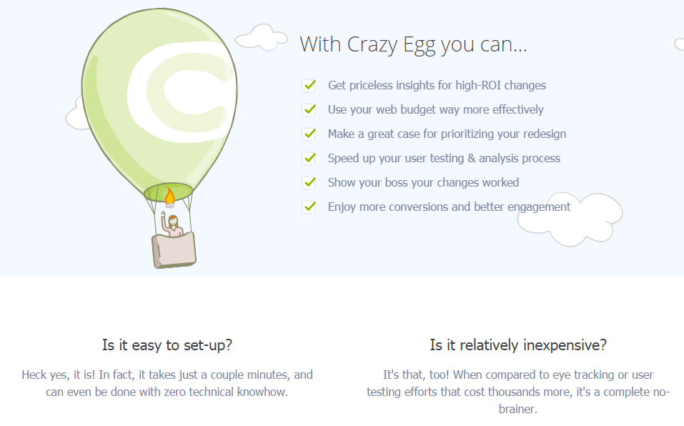 Value proposition examples CrazyEgg