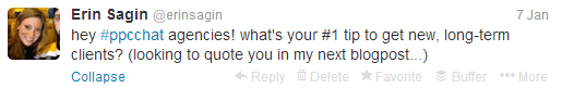 Image of tweet for agency post