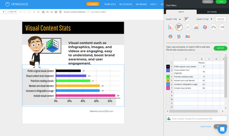 visual marketing tools venngage example