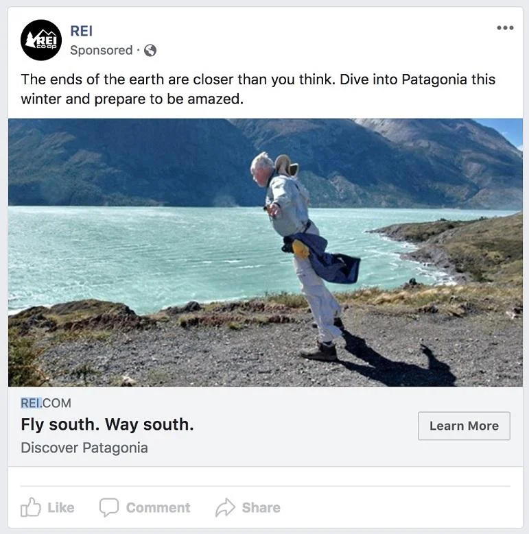 weather-based Facebook ad example for winter