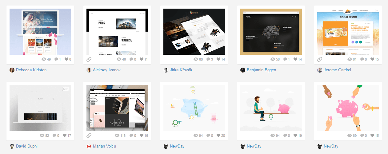 Website design inspiration Dribbble