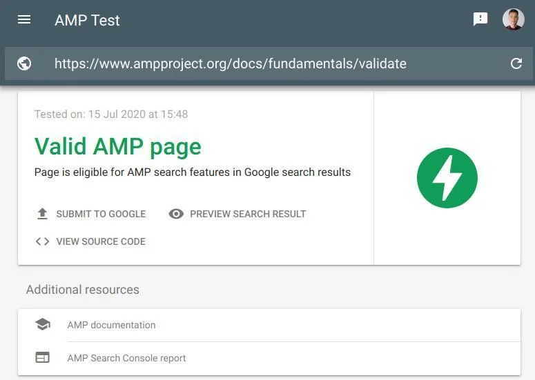 what is google amp- amp validator