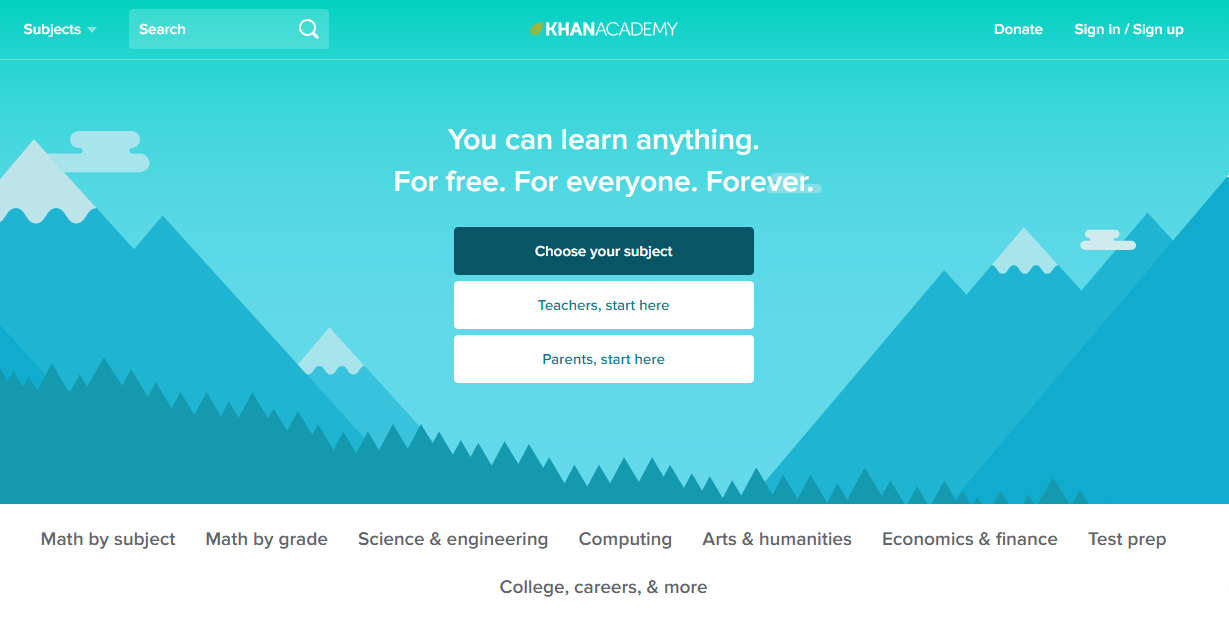 Working remotely learn online Khan Academy