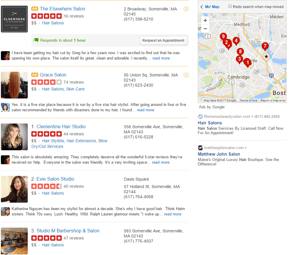 Marketing on Yelp for Hair Salons