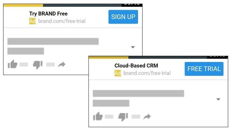YouTube call-to-action extension testing