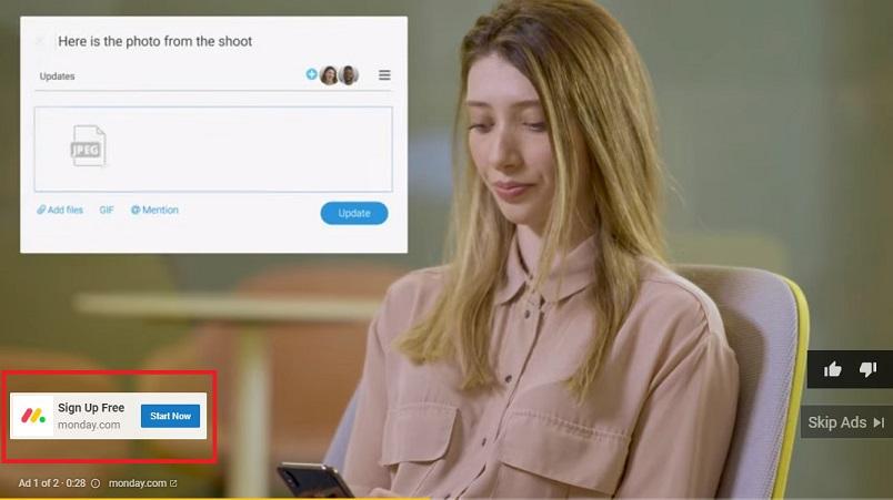 YouTube call-to-action extensions example