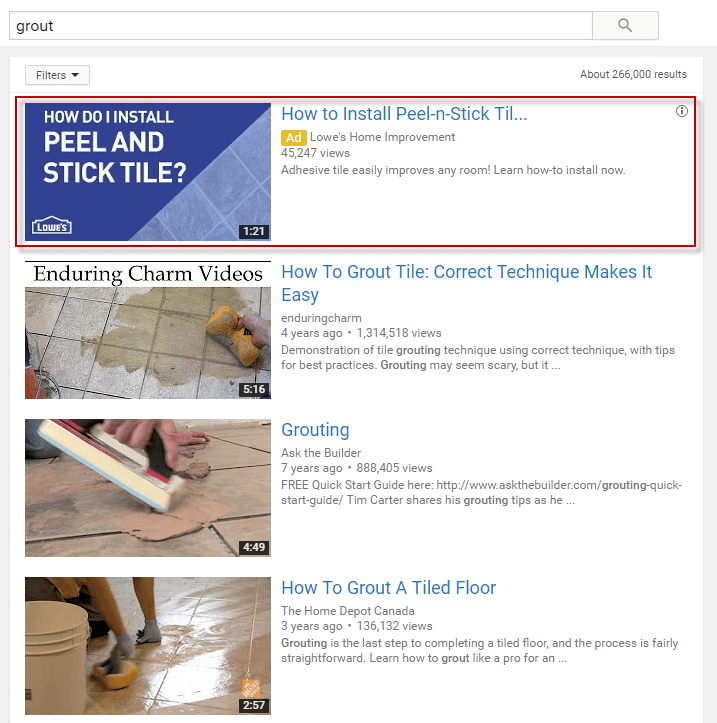 YouTube Ad Example
