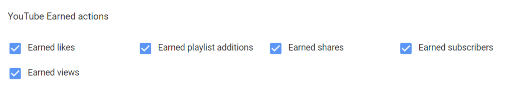 youtube earned actions