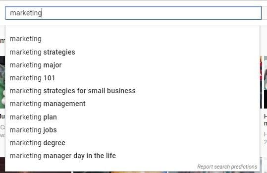 YouTube keyword research search results marketing