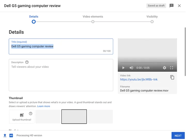 how to upload youtube video