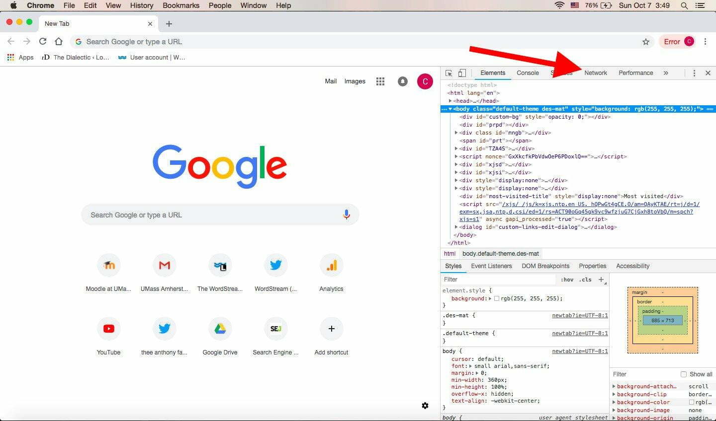 gclid-chrome-developer-tools-arrow