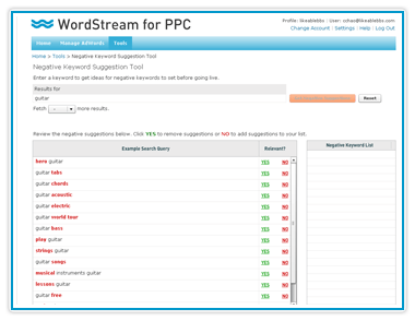 Negative Keyword Analyzer