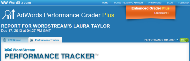AdWords Performance Grader Plus for PPC Analysis