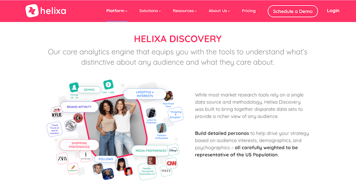 ai marketing tool helixa homepage