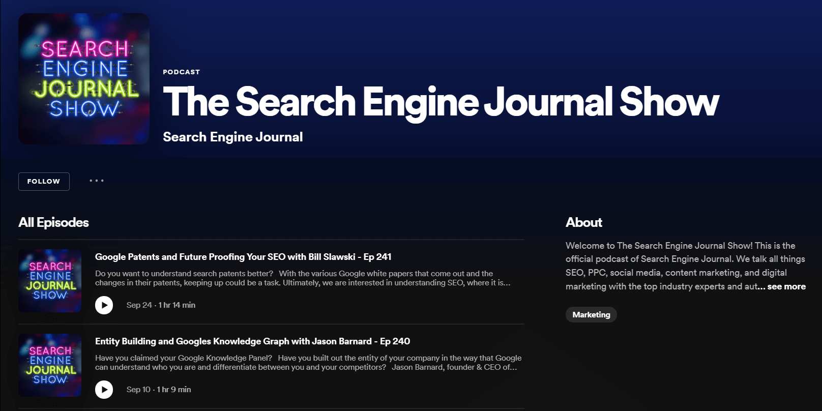 best marketing podcasts - search engine journal show