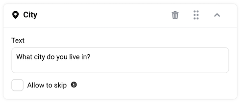 facebook messenger ad question setup