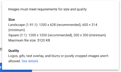 google ads image extensions specs