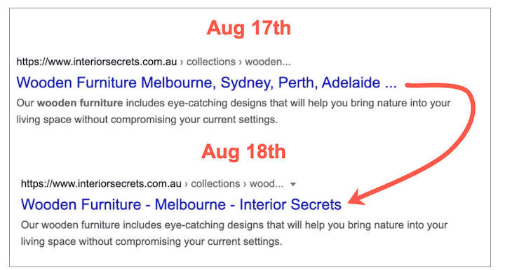 broadie clark's example of google's page title change update