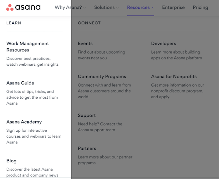 growth marketing examples: resource page to reduce churn