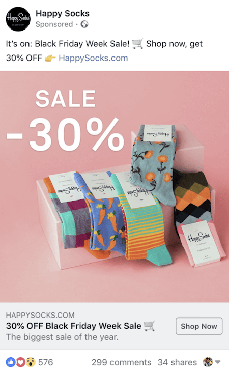 happy socks black friday sale facebook