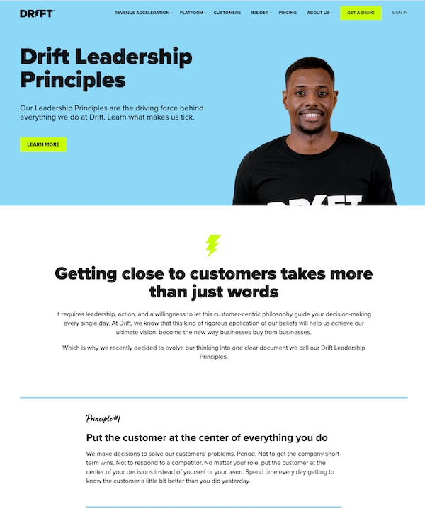 how to brand your business: example of drift branding