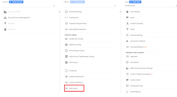 how to import cost data into google analytics—data import tab