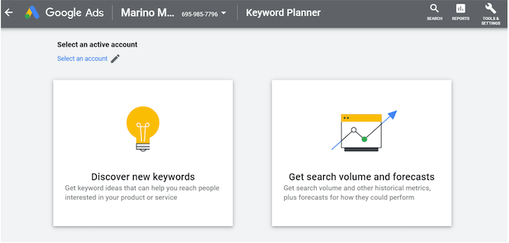 google ads keyword planner