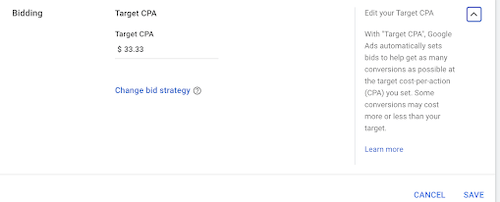 how to lower CAC—bid settings in google ads