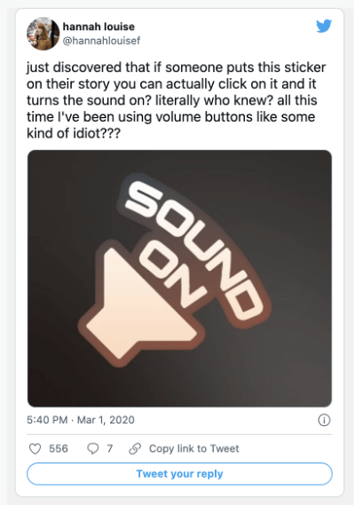music in ads: instagram story sound on sticker