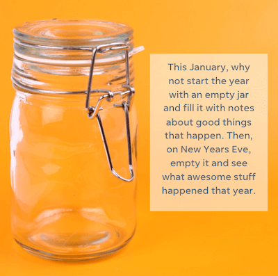 new year instagram caption - inspirational example about empty jar