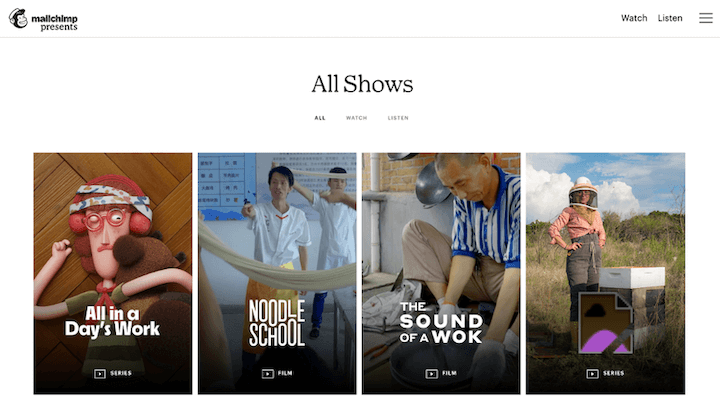 mailchimp branded youtube series