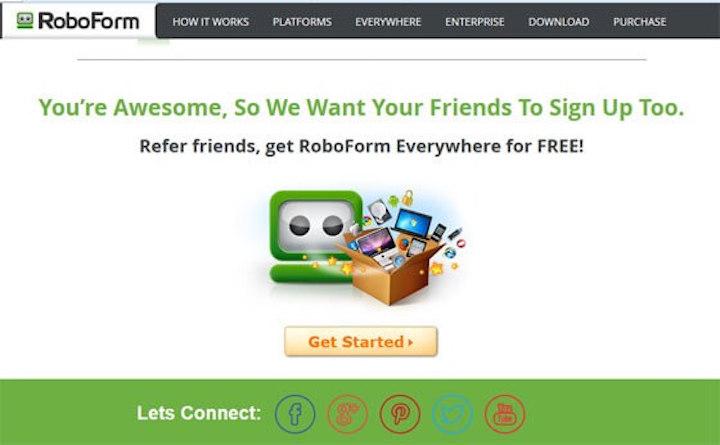 thank you page example by roboform