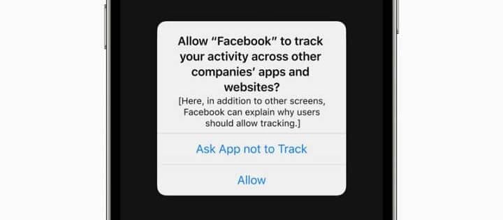 scary ppc statistics: app tracking transparency screenshot